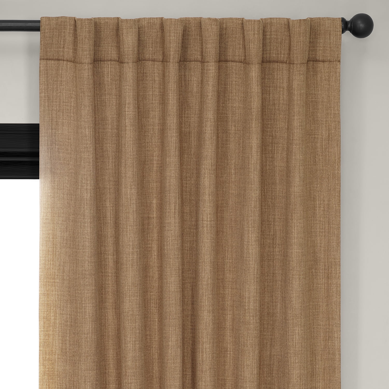 HPD Half Price Drapes Butterscotch Faux Linen Room Darkening Curtains for Bedroom & Living Room Curtains (1 Panel), Door & Window Curtains 120 inches long, 50W X 120L