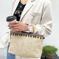 thumbnail image 2 of Women Small Tassels Straw Hand-woven Handbag Beach Top-handle Bag Tote Purse, 2 of 8