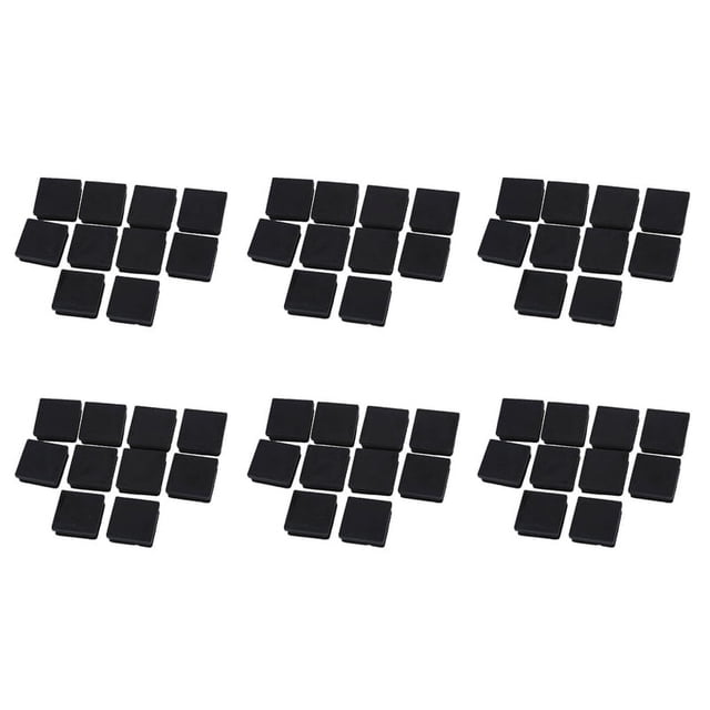 40mm x 40mm Tapas de Supresion de Extremo Insertado de Tubo Cuadrado de Plastico Negro 60 Piezas