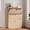 Natural, variant on Modern 2-Drawer Shoe Storage Cabinet, Linen Panel Hidden Stand MDF White