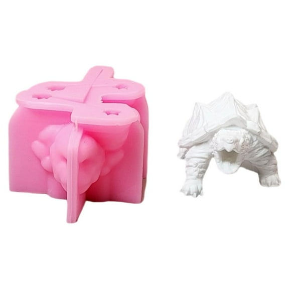 Rvaymup 3D Snapping Tusrtles Statue Silicone Molds for Epoxy Resin Candle Soap Making