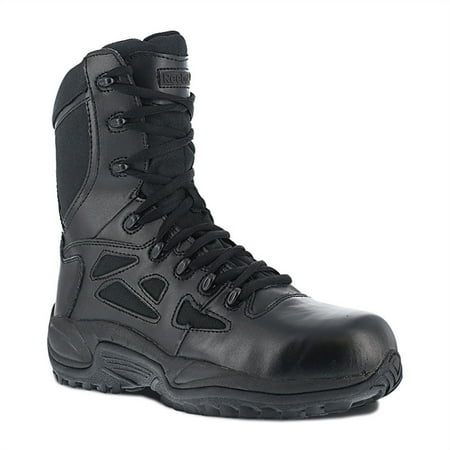 

Reebok Mens Black Leather Tactical Boots Rapid Response RB Comp Toe 10 M