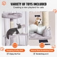 thumbnail image 3 of Cat Tree for Indoor Cats, 60.6" Cat Tower with Cat Condo, Sisal Scratching Post, Hammock, Top Perch, Jumping Platforms 60.6" - Light Grey, 3 of 5
