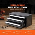 thumbnail image 2 of KFFKFF Cabinet for Drill Bit Storage, Tri-Drawer Organizer for 1mm to 13mm Drill Bits, Metal Drill Bit Holder with Identification Tags, Stackable Cabinet for Organizing Drill Bits, 2 of 9