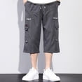 thumbnail image 2 of Zylarhe Men's Shorts, Men's Over The Knee Shorts Elasticated Pocket Slacks 8 Mens Shorts GY2 XXL, 2 of 5