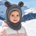 thumbnail image 2 of Toddler Winter Knit Hat with Scarf Lined Cute Bear Ear Hooded Cap for Baby Boys Girls Cold Weather Outdoor, 2 of 6