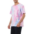 thumbnail image 3 of Camisetas de hombre INSPIRE CHIC de manga corta, camiseta de verano con estampado de teñido anudado, camisetas impresas hip hop L azul rosa, 3 of 6