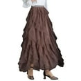 thumbnail image 3 of Women's Irregular Mesh Half Length Skirt - Adjustable Zipper Slit, High Waist - Multilayer Cake Skirt for Work/Party - Below Knee Length, 3 of 3