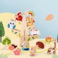 thumbnail image 1 of Animal Balance Wooden Jenga Blocks Toys Montessori Stacking Threading Games Early Educational Fine Motor Training Toys heqiyong LED, 1 of 2
