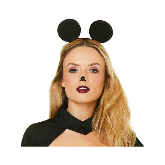 Flocked Iconic Mouse Ears Headband Costume Accessory