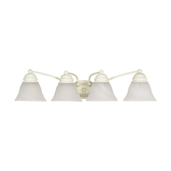 Nuvo Lighting 60-355 Empire - 4 Light - 29 in. - Vanity - with Alabaster Glass Bell Shades
