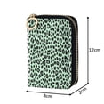 thumbnail image 4 of PU Leather Zipper Card Case Credit Card Holder Small Wallets Mint Green Leopard Print, 4 of 7