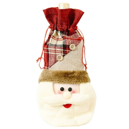 

Wine Bottle Gift Bag Christmas Party Decorations Adopt Drawstring Design A