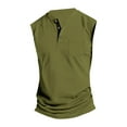 thumbnail image 4 of Dxzfnsa Mens Tanks Men's Loose Button Sleeveless Sports Shirts Summer Casual Classic Solid Color Round Neck Pullover Tanks with Pocket, 4 of 4