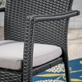 thumbnail image 4 of Duke Outdoor 3 Piece Acacia Wood and Wicker Bistro Set with Cushions, Gray, Gray, 4 of 7