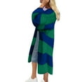 thumbnail image 2 of LOVZFMLL Vestes pour Femmes Style Européen et Américain à Rayures Contrastées Chandail Long à Capuche Décontracté, 2 of 3