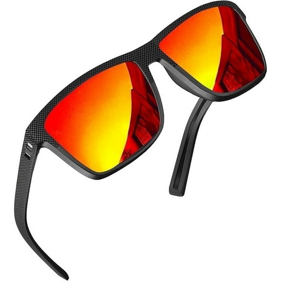 grinderPUNCH Polarized Driving Sunglasses for Men Lightweight UV400 Protection Anti Glare Square Sun Glasses