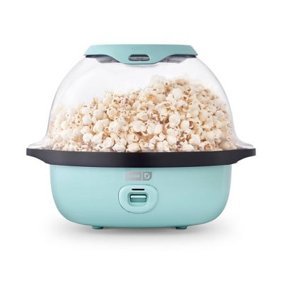6qt Stirring Popcorn Maker - Aqua: Electric Popcorn Popper, 850W, Hand Wash