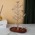 thumbnail image 2 of Branch Jewelry Rack with wood tray,Retro color,Tree Tower Rack Hanging Organizer for Ring Earrings Necklace Bracelet,Suitable for living rooms, bathrooms,offices,etc., 2 of 5
