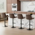 thumbnail image 4 of Fijinhom Swivel Bar Stools Set of 2 with Backs, Adjustable Counter Height Island Chairs, Tech Fabric, Brown, 4 of 9