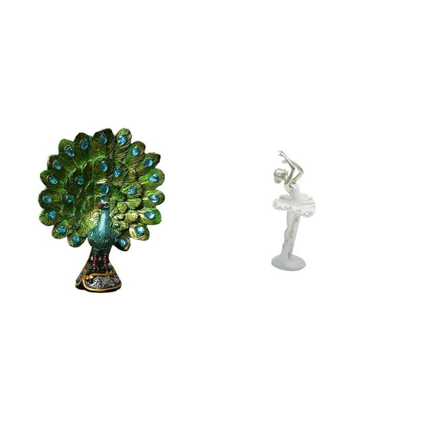 Elegante Estatua De Bailarina De Pavo Real, Colección De Esculturas De Animales, Figura Moderna De Bailarina Para Dormitorio, Oficina, Sala De Estar, Estantería O Decoración Del Hogar.