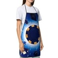 thumbnail image 4 of Pofeuu Blue Casino Print Aprons with Pockets, Cute Aprons for Kitchen, Cooking, Server, Barber, Chef Apron, 4 of 7