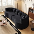 thumbnail image 3 of Eyisean 106'' Chenille Curved Sectional Sofa with 6 Pillows, Oversized Cloud Sectional Couches with Deep Seat, No Assembly Required, 4-Seat Memory Foam Boneless Couch for Living Room, 3 of 17