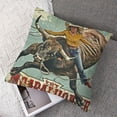thumbnail image 7 of BANET Retro Decorative Throw Pillow Case Pack of 2, Rodeo Cowgirl on The Bull Annual Vintage Poster Pattern Grunge Design, Couch Bedroom Living Room Cushion Cover, Seafoam 12x12in, 7 of 7