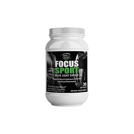 Fortifeye Vitamins Focus Sport Eye Care Supplement, Complex Mix of Macular Carotenoids Including Astaxanthin, Lutein, and Zeaxanthin - 30 Softgel Capsules