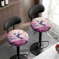 thumbnail image 3 of ZUXONGSY Hummingbird Flower Round Stool Covers 2 PCS Size M Home Stool Covers 13"-15" Round Stool Bench Cushion Slipcover with Elastic Bottom Decorative Cover for Bar Home Hotel, 3 of 6