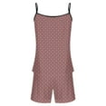thumbnail image 4 of Ohufall 2 Piece Pajama Sets for Women Comfort Sleepwear Sexy Dot Printed Sleeveless Spaghetti Strap Tops And Shorts Summer Pajamas Loungewear, 4 of 5