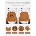 thumbnail image 5 of Black Cat on Pumpkin Sweatshirt Halloween Sweatshirts for Women Fall Pumpkin Face Tee Lightweight Pullover Tops, 5 of 10