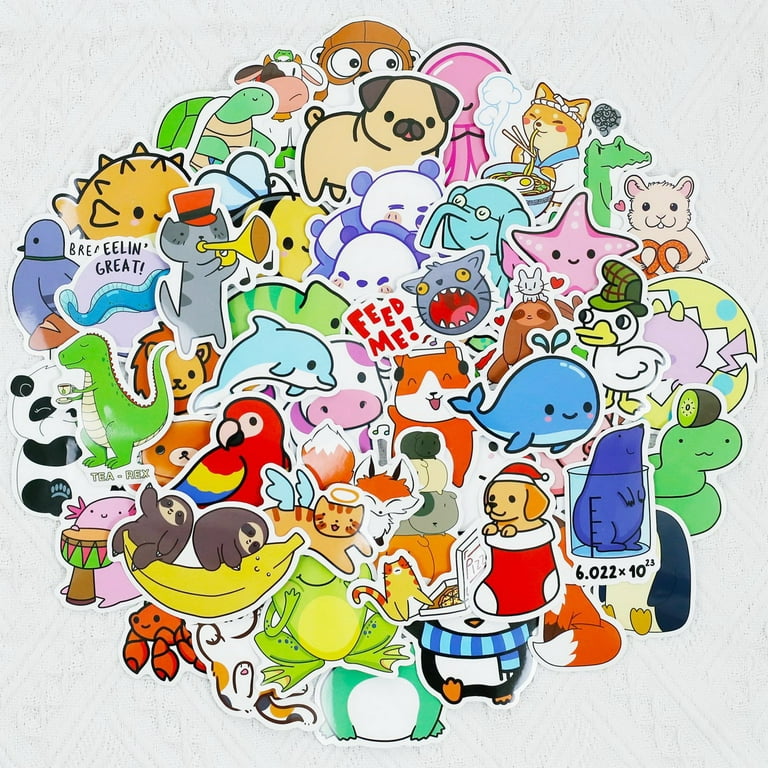 100 PCS Cute Animal Stickers for Kids, Water Bottle Stickers Pack Bulk,  Waterpro
