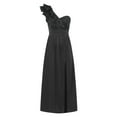 thumbnail image 3 of YiZYiF Womens One Shoulder Ruffle Party Dress Side Split Maxi Dress for Evening Cocktail Birthday Parties Black XXL, 3 of 7