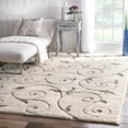 thumbnail image 1 of nuLOOM Vine Swirls Maisha Shag Runner Rug, 2' 6" x 6', Cream, 1 of 4