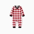 thumbnail image 5 of Conjuntos de pijamas navideños a juego para toda la familia, cuadros rojos y blancos, con cordón y bolsillos, 5 of 5