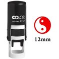 thumbnail image 2 of YIN YANG Self Inking Mini Rubber Stamp Colop Round Decorative Teachers Stamps 12mm, 2 of 2