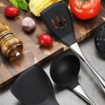 thumbnail image 3 of ziyahi Slotted Spoon Silicone Cooking Colander Stainless Handle Heat Resistant Kitchen Utensil, Slotted Spoon, 3 of 6
