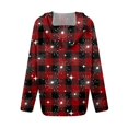 thumbnail image 6 of Women's Fashion Christmas Print Casual Zip-Up Long-Sleeve Hooded Jacket, for Outdoor Activities and Daily Use,Deep Red,2XL, 6 of 6