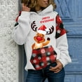 thumbnail image 3 of Sudaderas Con Capucha de Navidad Para Mujer, Estampado Gráfico A Cuadros, Moda Informal, Jersey de Manga Larga, Tops, Camisa, Blusa Odeerbi ODB203489, 3 of 5