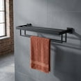 thumbnail image 4 of Matte Black Towel Rack 24'' Bathroom Towel Shelf with Double Towel Bars SUS304 Stainless Steel Wall Mounted, B6003BK, 4 of 7