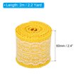 thumbnail image 2 of Unique Bargains 2.4' Wide 2.2 Yards Burlap Ribbon White Lace Roll Wrapping Fabric Crafts Roll Yellow 2 Pack, 2 of 6