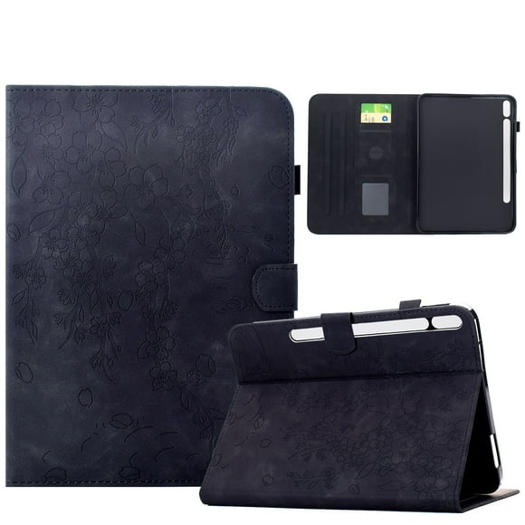 FOXDOCK Étui pour Tablette pour Samsung Galaxy Tab S10 FE Plus avec Fentes pour Cartes, Mise en Veille/réveil Automatique, Fonction Support, Couverture Folio Florale à Protection Complète