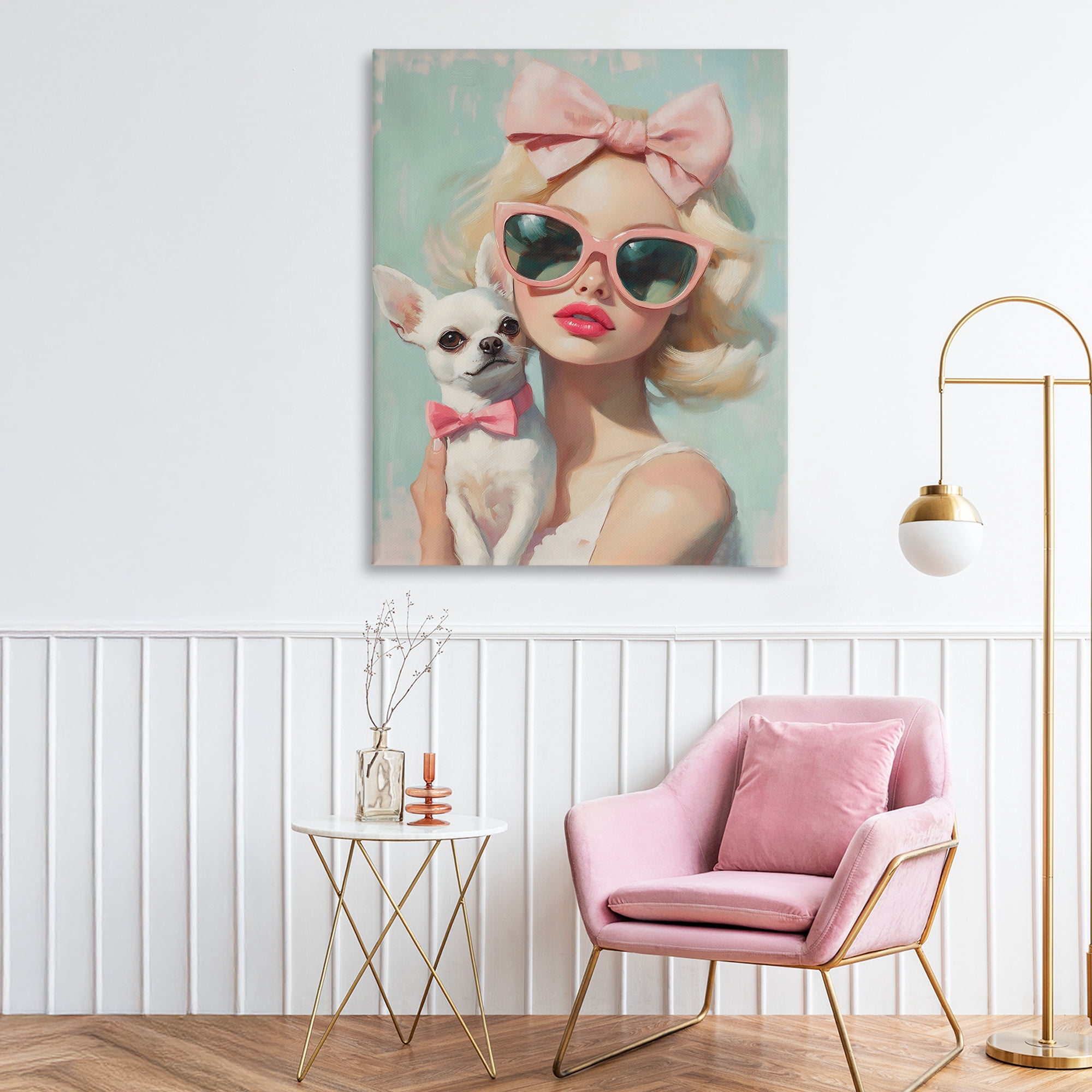 Stupell Industries Girl with Chihuahua Canvas Wall Art, design by The Prints Vibe