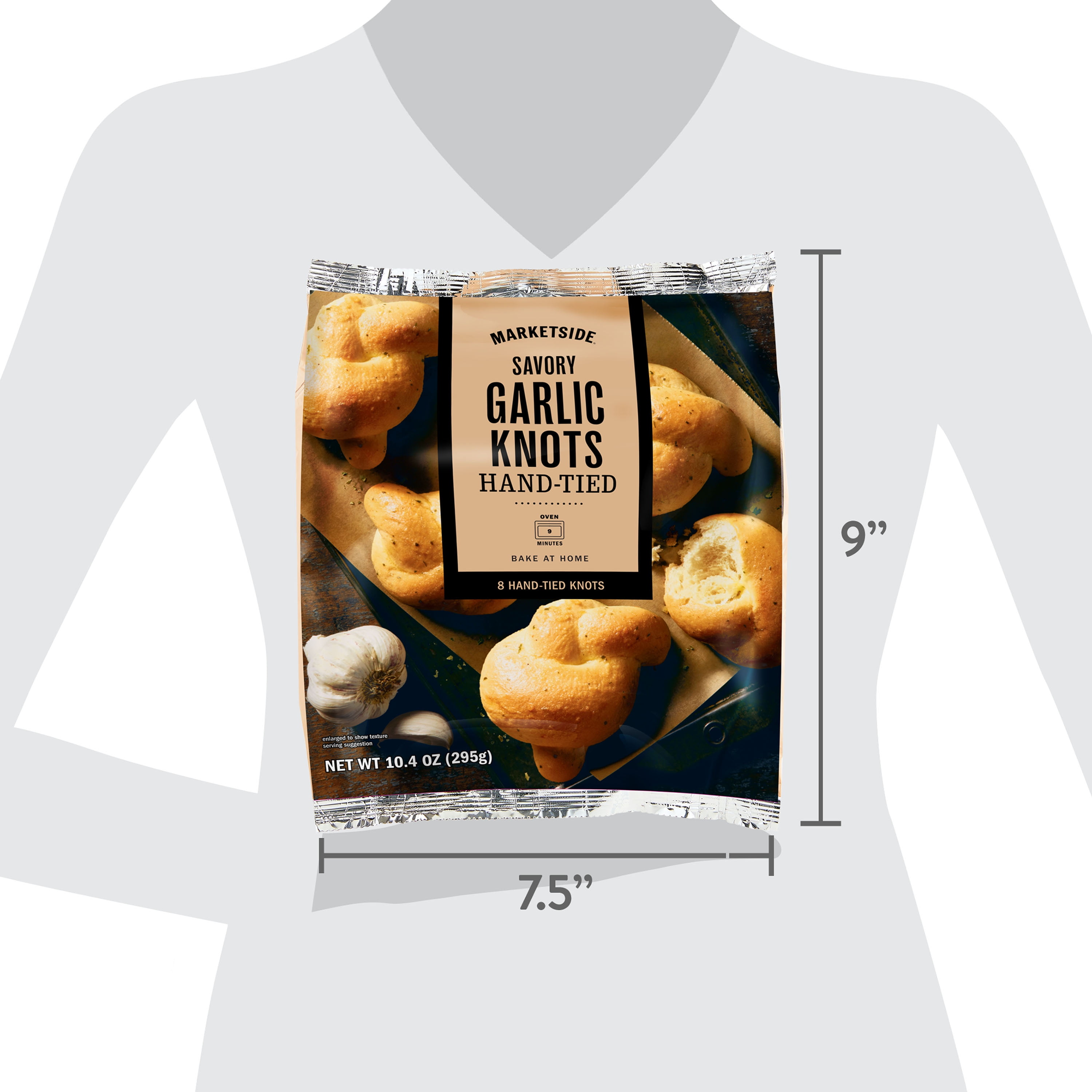 Marketside Savory Hand-Tied Garlic Knots, 10.4 oz, 8 Count