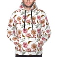 thumbnail image 2 of Bingfone Rose Flowers Men's Drawstring Hoodie Long Sleeve Pocket Sweatshirts-Large, 2 of 6