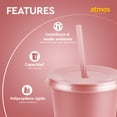 thumbnail image 2 of Vasos de plástico con tapa y popote Atmos Homeware 24 Oz Paquete de 100 color Rose Gold, 2 of 6