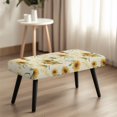 thumbnail image 4 of CHAQLIN Polyester Spandex Fabric Bench Covers for Bedroom Living Room, Scratch Resistant Easy Wash Bench Protector, Sunflower Musical Note, 4 of 9