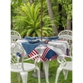 thumbnail image 3 of Outdoor Tablecloth with Umbrella Hole for Patio/Picnic/Party/Camping, 250 Year American Anniversary Flag Waterproof Table Cloth Round Cover Washable, Grey Striped Gnomes Fireworks (Dia 54"), 3 of 9