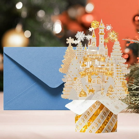 Wadada 3D Christmas Cards, Pop Up Greeting Cards with Envelopes Holiday Small Gift Card Boxed Funny Handmade Postcards Bulk for Kids Husband Wife Merry Xmas New Year (Marry Christmas)